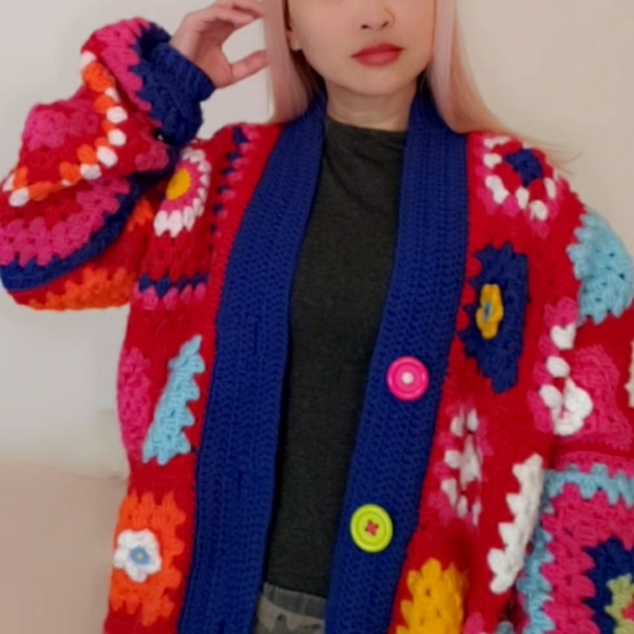 @Indone6ix Jackets & Blazers - Granny Square Crochet Jacket- Handmade